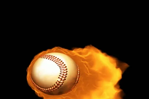 Baseball on Fire Transition Stock Footage 10870537