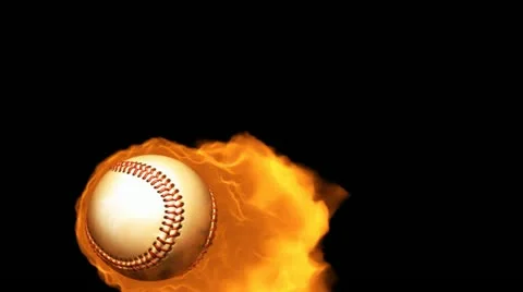 Baseball on Fire Transition HD Stock Footage 10870416