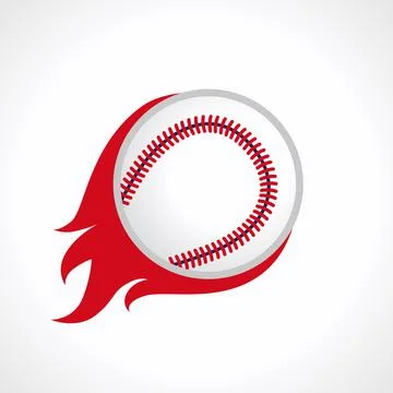 Baseball flame logo Stock Illustration