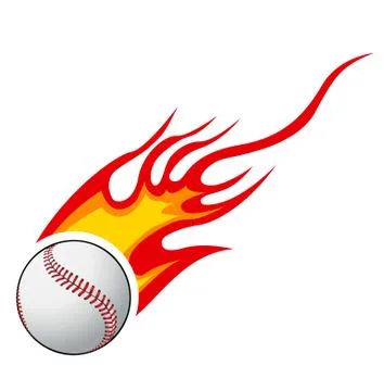 Baseball with flames vector Stock Illustration