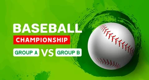 Baseball flyer poster design game tournament. Vector baseball banner sport Stock Illustration