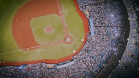 Baseball flying out of stadium Video stock 114601519