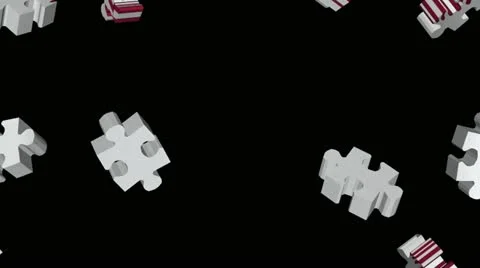 Baseball forming from 3d puzzle pieces Stock Footage 10931512