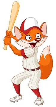 Baseball fox Illustrazione stock