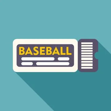 Baseball game admission ticket vector flat design Ilustración de archivo