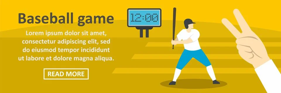 Baseball game banner horizontal concept 스톡 일러스트