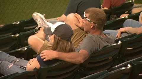 Baseball Game Couple Stock Footage 22046727