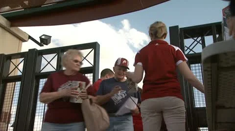 Baseball Game Entrance Crowd Video stock 22047434
