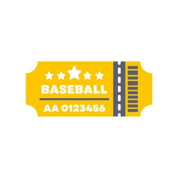 Baseball game event ticket stub admission icon Stock Illustration