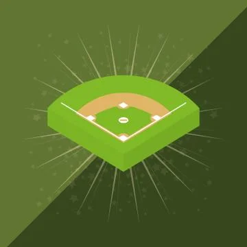 Baseball game field Stock Illustration