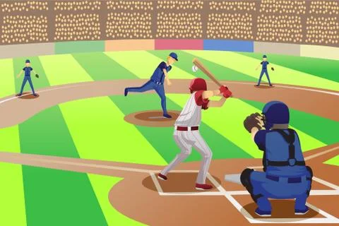 Baseball game Stock Illustration