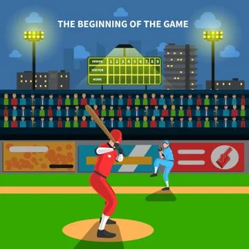 Baseball game illustration Stock Illustration