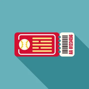 Baseball game ticket admission vector flat design Illustrazione stock