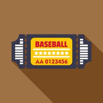Baseball game ticket icon flat design Stock Illustration
