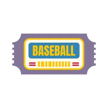 Baseball game ticket icon offering stadium entry Stock Illustration
