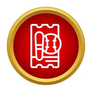 Baseball game ticket icon representing sport event entry Stock Illustration