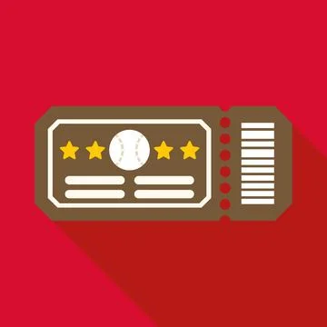 Baseball game ticket with stars and barcode Stock Illustration