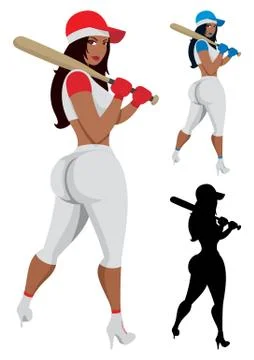 Baseball Girl Stock Illustration