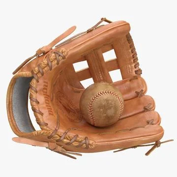 Baseball Glove And Ball 3D Model