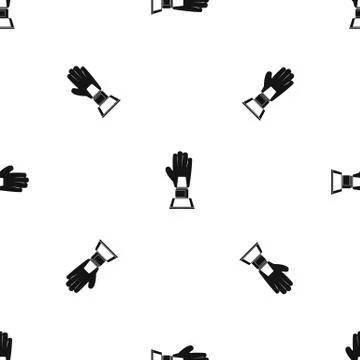 Baseball glove award pattern seamless black イラスト素材
