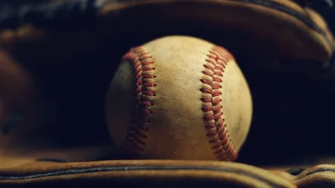 Baseball Glove With Ball Stock Footage 82356620