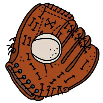 The baseball glove with a ball Stock Illustration