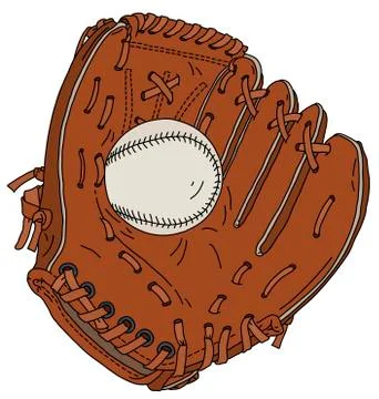 The baseball glove with a ball Stock Illustration