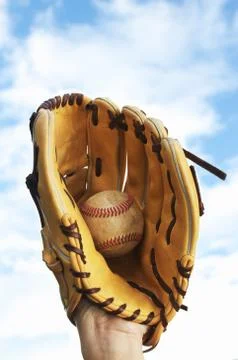 Baseball glove catch Stock Photos