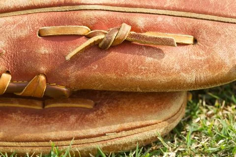 Baseball glove close up Stock Photos