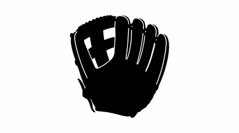Baseball Glove Silhouette Icon Stock-Illustration