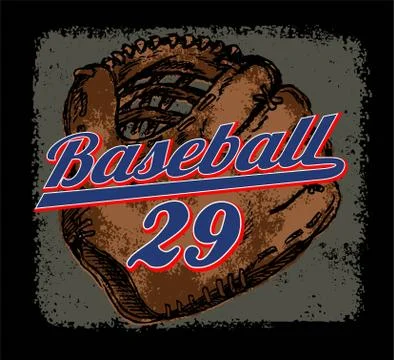 Baseball gloves grunge vector or illustration sport print Stock Illustration