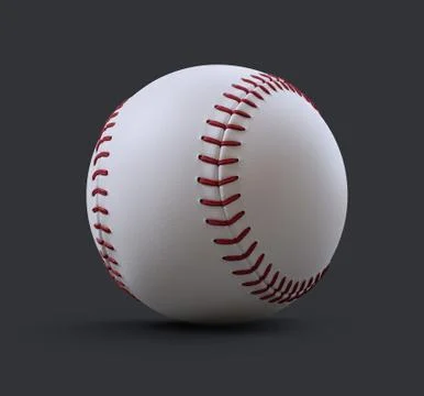 A baseball on a gray background. 3d render illustration Stockillustratie