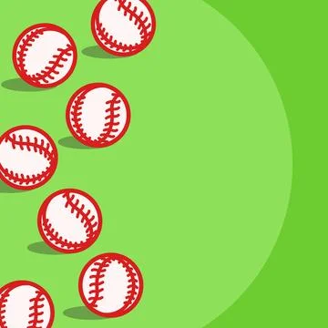 Baseball on green background vector drawing Stock Illustration