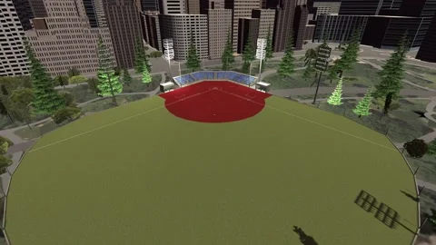 Baseball Ground City Night Circle Ver2-3 Stock Footage 239613084