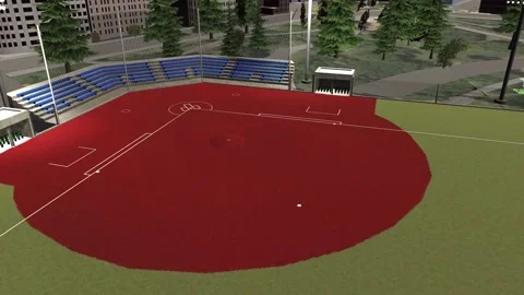 Baseball Ground City Night Circle Ver1 Stock Footage 239613261