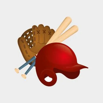 Baseball hat bats Stock Illustration