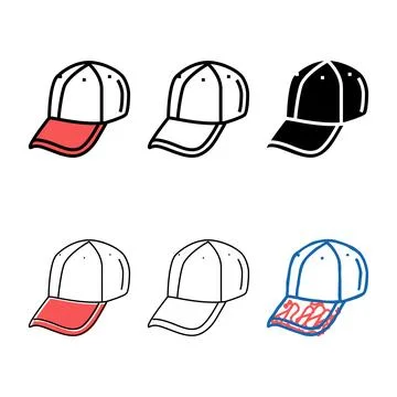 Baseball hat cap color designs icon vector Stock Illustration