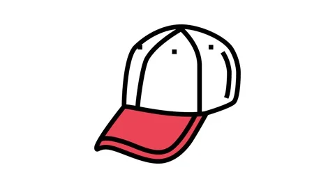 Baseball hat cap color icon animation Stock Footage 224935364