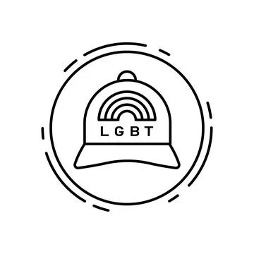 Baseball hat, lgbt icon. Simple line, outline vector sexual minoritie icons in イラスト素材