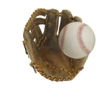 Baseball heading for the glove Foto stock