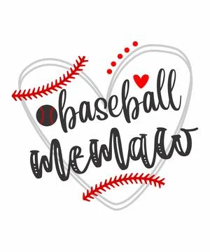 Baseball Heart MEMAW Stock Illustration