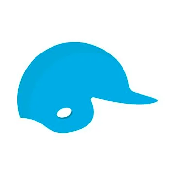 Baseball helmet blue side view symbol uniform play competition man. Vector sp Stock Illustration