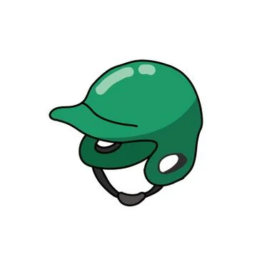 Baseball helmet doodle icon, vector color illustration Stock Illustration