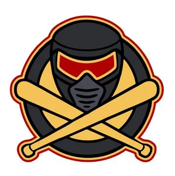 BASEBALL HELMET LOGO Stock Illustration