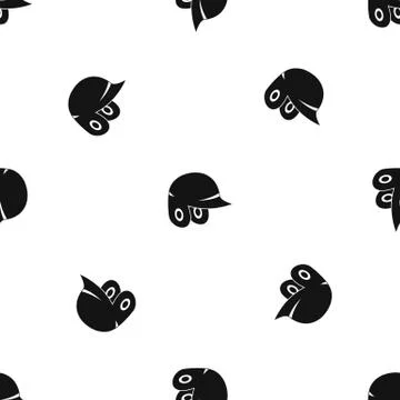 Baseball helmet pattern seamless black Illustrazione stock