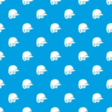 Baseball helmet pattern seamless blue イラスト素材