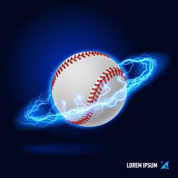 Baseball high voltage Stock Illustration