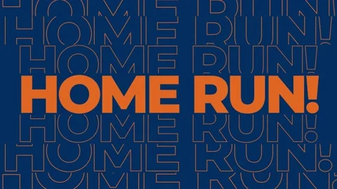 Baseball Home Run Outlined Stadium Scoreboard Celebration 4K Sports Typography Stock Footage 230461031