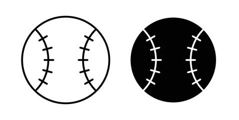 Baseball icon in black and white. vector icon pack for websites Illustrazione stock