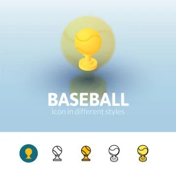 Baseball icon in different style Stock Illustration